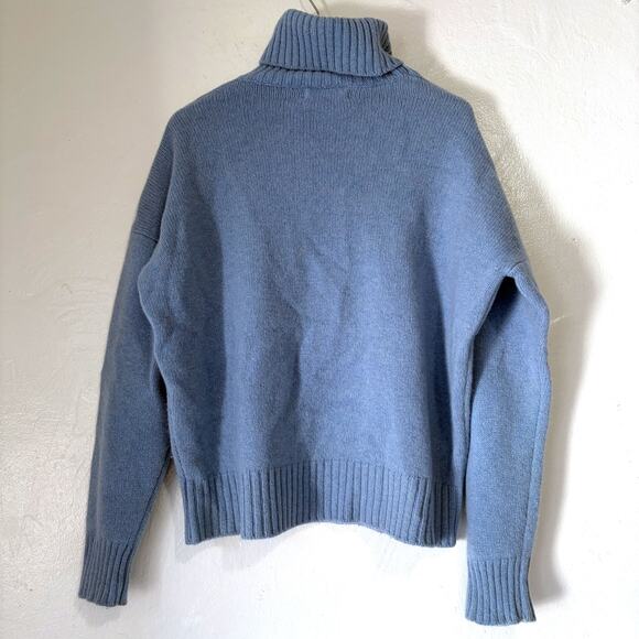 SPORTY & RICH SRC 100% Wool Turtleneck Sweater in Light Blue Size S - Picture 5 of 14